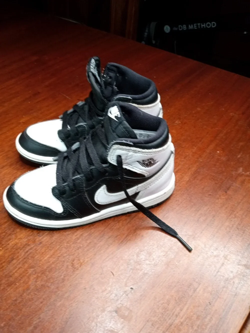 Air Jordan 1 High OG (TD) Kids Size 10C FD1413-010 Black/White Sneakers High Top